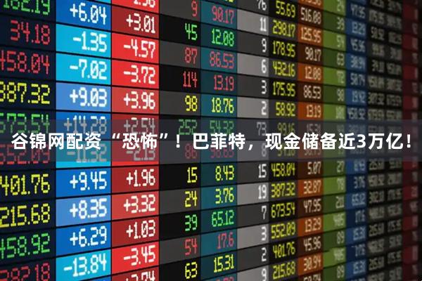 谷锦网配资 “恐怖”！巴菲特，现金储备近3万亿！